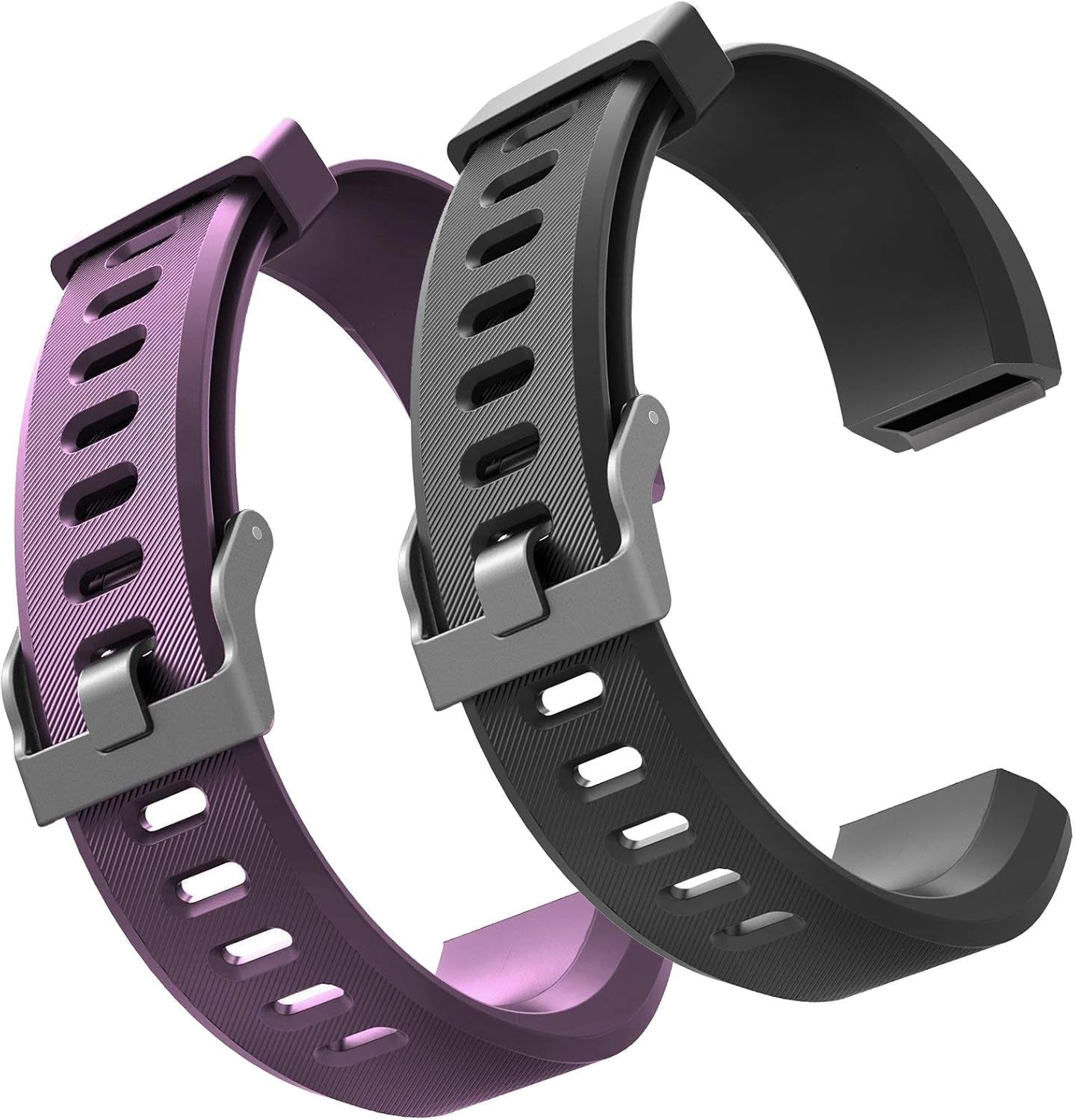 Id115Plus HR Very Fit Pro Bands Replacement Strap for Veryfitpro, Letscom, Lintelek Fitness Trackers - Purple and Black